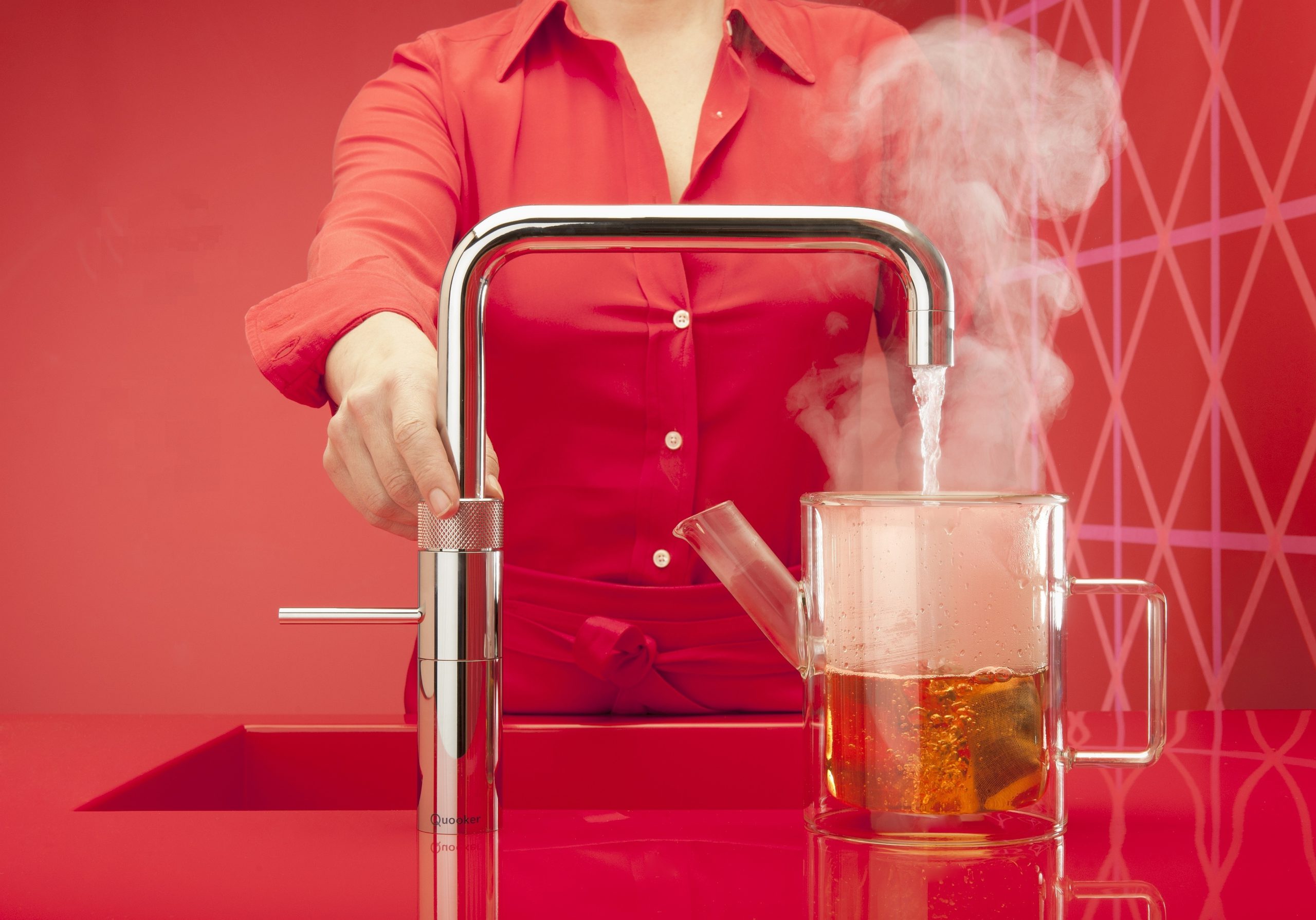 Quooker Fusion Square Chrome tap in a modern kitchen setting